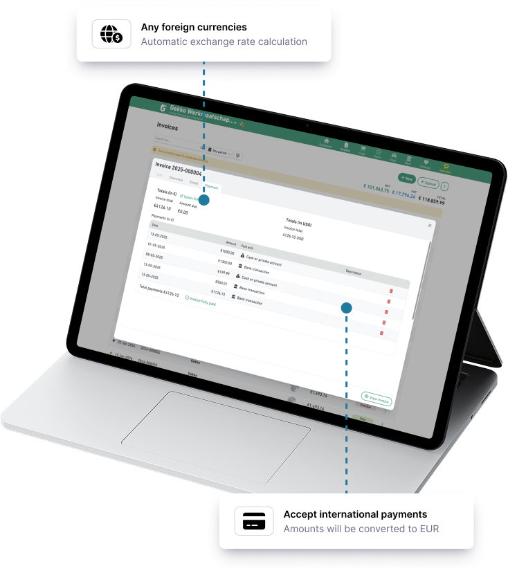 Use multiple currencies in your invoices