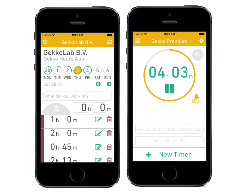 Download our apps for time tracking or scanning receipts - Gekko